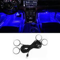 Luce d'atmosfera LED RGB per auto 4 in 1 USB (luce bianca)