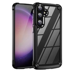 Custodia per telefono con protezione per obiettivo TPU + PC per Samsung Galaxy S24 5G (nera)