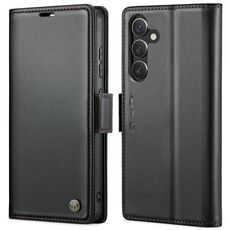 Per Samsung Galaxy S24+ CaseMe 023 Custodia per telefono in pelle antifurto con fibbia a farfalla Litchi Texture RFID (nero)