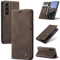 Per Samsung Galaxy S24+ CaseMe 013 Custodia multifunzionale in pelle con chiusura orizzontale (caffè)