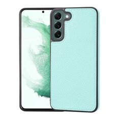 Custodia per telefono con montaggio laterale cucita con motivo Litchi per Samsung Galaxy S22+ 5G (verde menta)