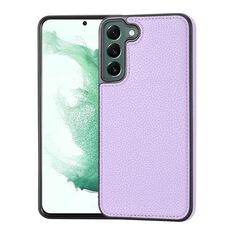 Custodia per telefono con montaggio laterale cucita con motivo Litchi per Samsung Galaxy S22+ 5G (viola)