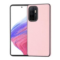 Custodia per telefono con montaggio laterale cucita con motivo Litchi per Samsung Galaxy S23+ 5G (rosa)