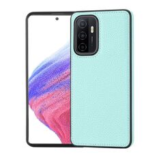 Custodia per telefono montata lateralmente con motivo Litchi cucita per Samsung Galaxy S23+ 5G (verde menta)
