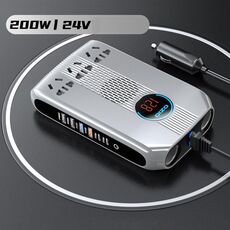 Convertitore inverter di potenza con display digitale LED per auto intelligente Ozio K21-S 24V 200W (argento)