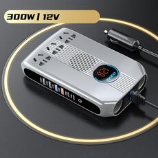 Convertitore inverter di potenza con display digitale LED per auto intelligente Ozio K30-S 12V 300W, versione berlina di fascia alta (argento)