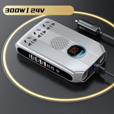 Convertitore inverter di potenza con display digitale LED per auto intelligente Ozio K31-S 24V 300W, versione per camion di fascia alta (Argento)
