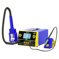 Mechanic 861DS Stazione di rilavorazione per saldatore elettrico con pistola ad aria calda 2 in 1 a doppia funzione, Spina: USA