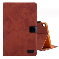 Custodia per tablet in pelle con trama in tessuto per Samsung Galaxy Tab A9 (marrone)