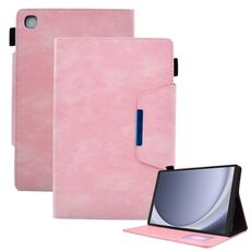 Per Samsung Galaxy Tab A9 Custodia per tablet in pelle scamosciata con texture incrociata con chiusura magnetica (rosa)