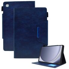 Per Samsung Galaxy Tab A9 Custodia per tablet in pelle scamosciata con texture incrociata con chiusura magnetica (blu)