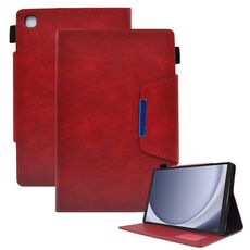 Custodia per tablet in pelle scamosciata con texture incrociata per Samsung Galaxy Tab A9 con chiusura magnetica (rosso)
