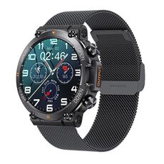 K56 Pro Supporto per cinturino in acciaio intelligente da 1,39 pollici Monitoraggio della frequenza cardiaca/Monitoraggio della pressione sanguigna (nero milanese)