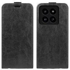 Custodia per telefono in pelle con vibrazione verticale singola per Xiaomi 14 Pro R64 (nera)