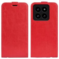 Custodia per telefono in pelle con vibrazione verticale singola per Xiaomi 14 Pro R64 (rossa)
