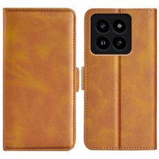 Per Xiaomi 14 Pro Custodia per telefono in pelle con chiusura orizzontale con fibbia magnetica bifacciale (gialla)