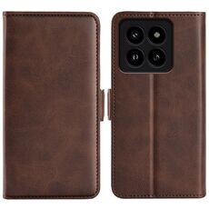 Per Xiaomi 14 Pro Custodia per telefono in pelle con chiusura orizzontale con fibbia magnetica bifacciale (marrone)