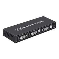 Switch KVM USB DVI 4K Adattatore DVI 2 in 1 out Hub commutatore condiviso per due computer (nero)