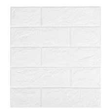 Adesivo da parete impermeabile avvolgente morbido per carta da parati autoadesiva 3D da 5 mm di spessore 35x38,5 cm (bianco)