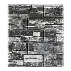 Adesivo da parete impermeabile con avvolgimento morbido, spessore 5 mm, 35 x 38,5 cm, carta da parati autoadesiva 3D (nero roccia)