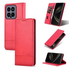 Per Xiaomi 14 AZNS custodia magnetica in pelle di vitello con vibrazione (rossa)
