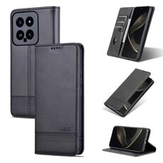 Per Xiaomi 14 AZNS custodia per telefono in pelle con texture magnetica in vitello (nera)