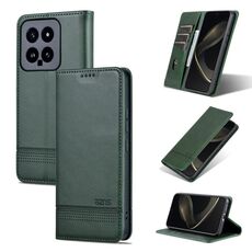 Per Xiaomi 14 AZNS Custodia magnetica in pelle di vitello con vibrazione (verde scuro)