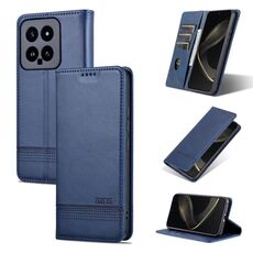Per Xiaomi 14 AZNS Custodia magnetica in pelle di vitello con vibrazione (blu scuro)