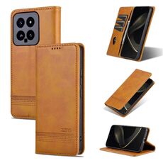 Per Xiaomi 14 AZNS custodia per cellulare in pelle con texture magnetica in vitello (marrone chiaro)