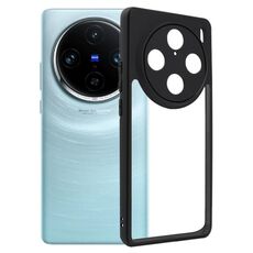 Per vivo X100 Pro TPU satinato + custodia per telefono PC trasparente (nera)