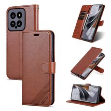 Per Xiaomi 14 AZNS Custodia per cellulare in pelle con texture in pelle di pecora (marrone)