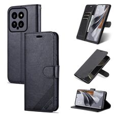Per Xiaomi 14 AZNS Custodia per cellulare in pelle con texture in pelle di pecora (nera)