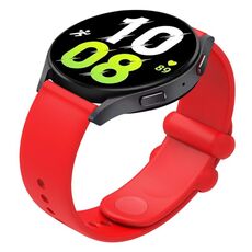 Cinturino per orologio in silicone con fibbia inversa universale tinta unita da 18 mm (rosso)