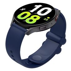 Cinturino per orologio in silicone con fibbia inversa universale tinta unita da 18 mm (blu scuro)