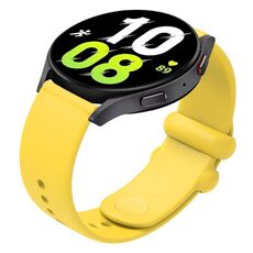 Cinturino per orologio in silicone con fibbia inversa universale tinta unita da 18 mm (giallo)