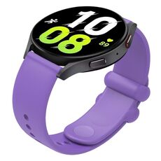 Cinturino per orologio in silicone con fibbia inversa universale tinta unita da 18 mm (viola)