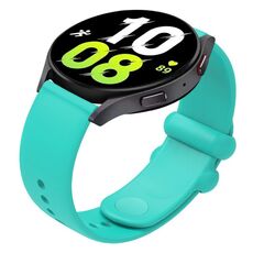 Cinturino per orologio universale in silicone con fibbia inversa tinta unita da 18 mm (verde acqua)