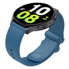 Cinturino per orologio in silicone con fibbia inversa universale tinta unita da 18 mm (blu)