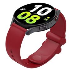 Cinturino per orologio universale in silicone con fibbia inversa tinta unita da 18 mm (vino rosso)
