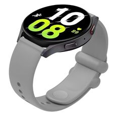 Cinturino per orologio in silicone con fibbia inversa universale tinta unita da 20 mm (grigio)