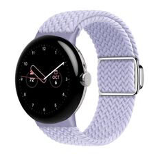 Per Google Pixel Watch/Watch 2 cinturino con fibbia magnetica in nylon (viola nebbia)