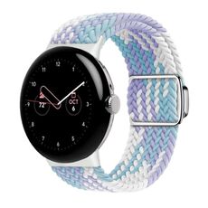 Per Google Pixel Watch/Watch 2 Cinturino per orologio con fibbia magnetica ad anello in nylon (viola)
