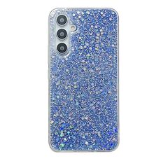 Per Samsung Galaxy S23 FE 5G Custodia per telefono in TPU epossidico con paillettes glitterate (blu)