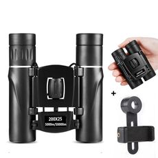 200 x 25 con clip per telefono HD potente binocolo pieghevole per caccia campeggio all'aperto