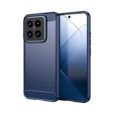 Per Xiaomi 14 Custodia per telefono TPU in fibra di carbonio con texture spazzolata (blu)