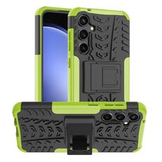 Per Samsung Galaxy S23 FE 5G Texture pneumatici TPU + custodia per PC con supporto (verde)