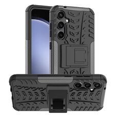 Per Samsung Galaxy S23 FE 5G Texture pneumatici TPU + custodia per PC con supporto (nero)
