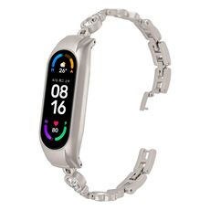 Per cinturino per orologio in metallo con diamanti cuore a cuore Xiaomi Mi Band 6/5 (colore Starlight)
