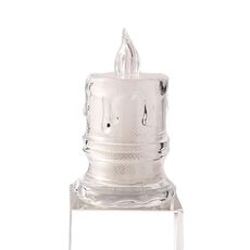 Candela elettronica di simulazione delle luci di candela incandescente trasparente di base 4.7x8cm con base LED