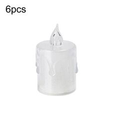 Candela elettronica di simulazione di luci di candela incandescenti trasparenti a LED da 3,6x6,5 cm senza base